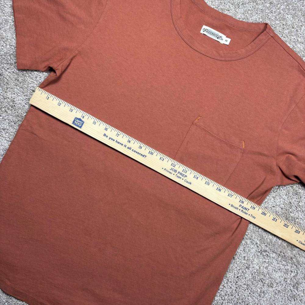 Freenote Cloth Mens Pocket T-Shirt Rust Orange Cotton Made in USA Size M - Picture 4 of 7